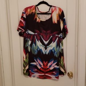 Black floral tunic - Azalea- 4X